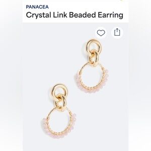 PANACEA crystal link beaded earrings Stitchfix gold and pink